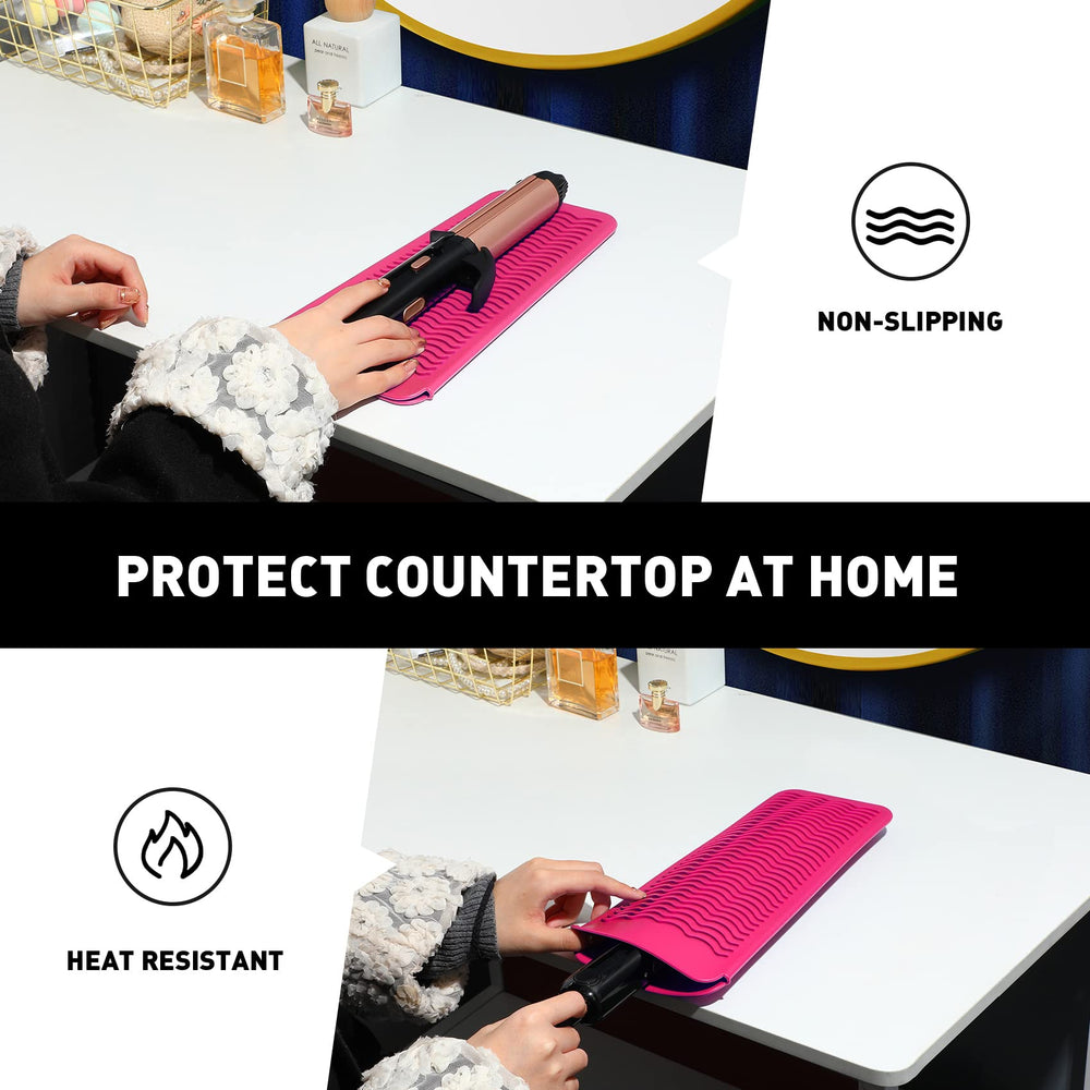 ZAXOP hotpink silicone mat pouch protects surfaces from heat and burns.