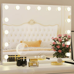 Zazafi Hollywood vanity mirror with 15 LED bulbs for bright, even makeup lighting.