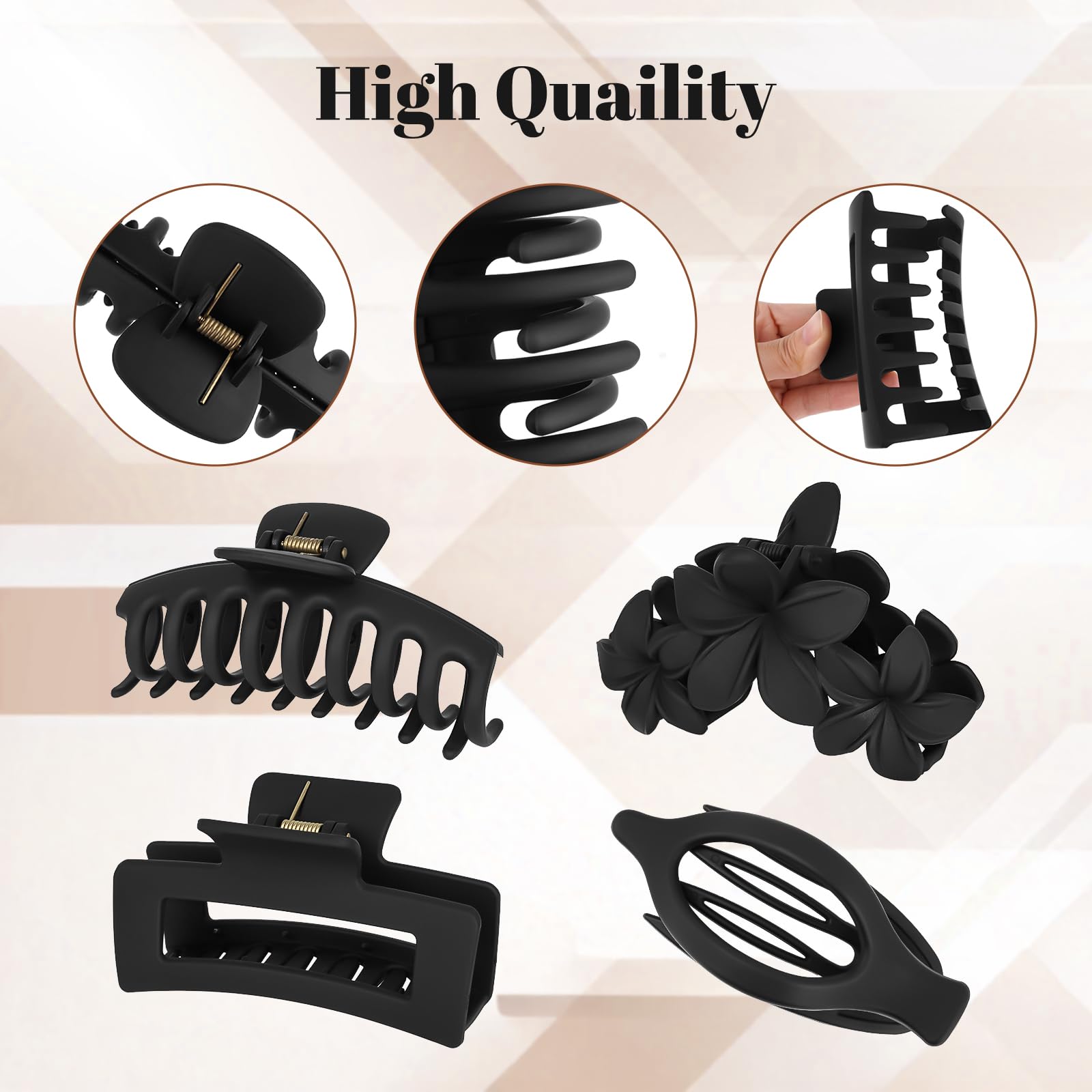 ZCLRUIQI double-row clip grips multiple sections for polished styles.