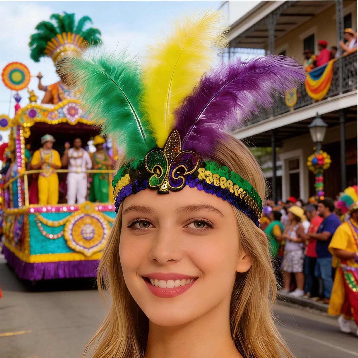 Diadema ZCYYYS Mardi Gras con lentejuelas brillantes para destacar