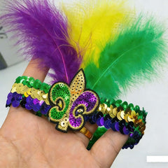 Diadema ZCYYYS Mardi Gras con banda elástica suave para uso cómodo