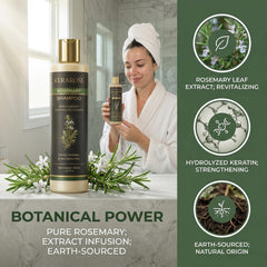 Zdiwond Kerarose Rosemary Shampoo hydrolyzed keratin peptides feature smoother, stronger hair