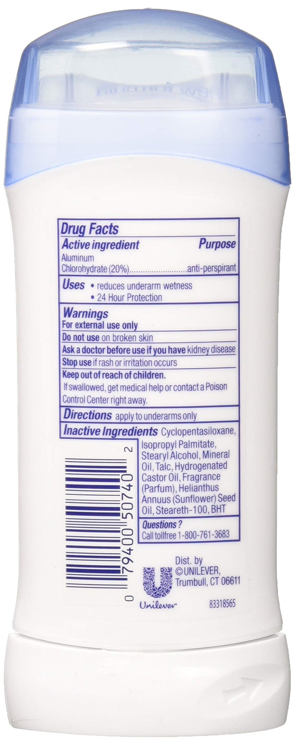 ZDove desodorante antiperspirante sensitivo, protección de 24 horas para mayor comodidad diaria.