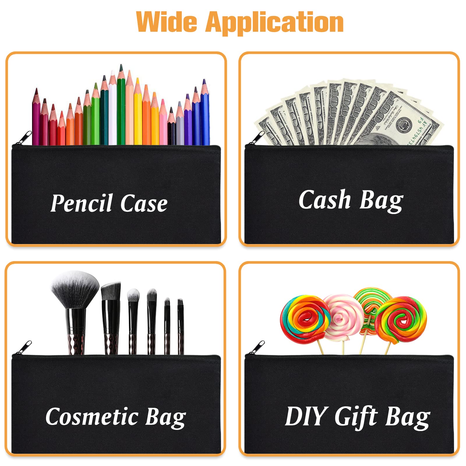ZeeDix canvas pouch makeup travel, perfect size for cosmetics.