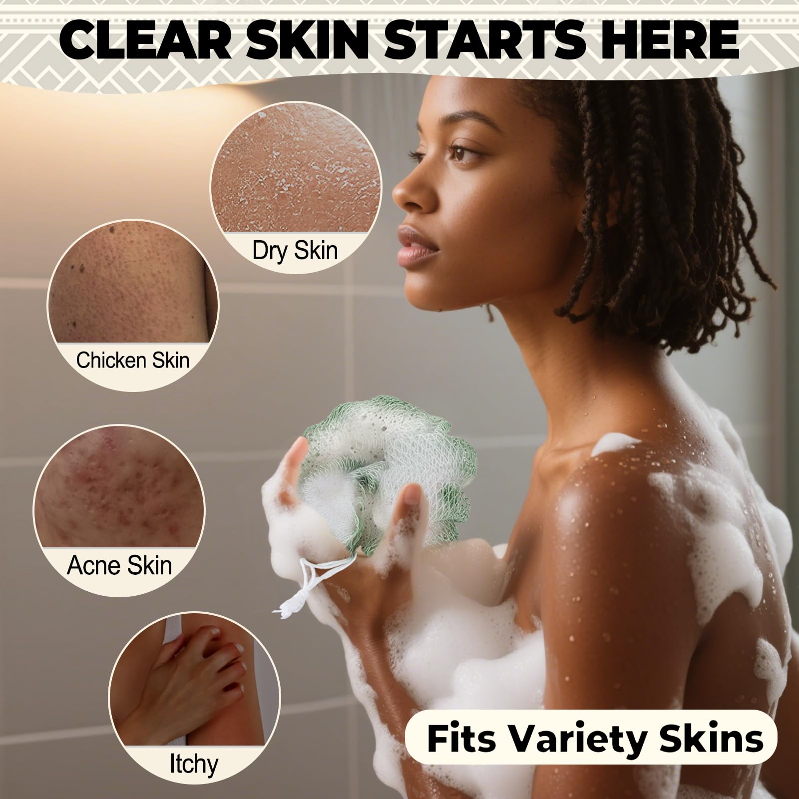 Zeefpod authentic African net sponge enhances shower ritual