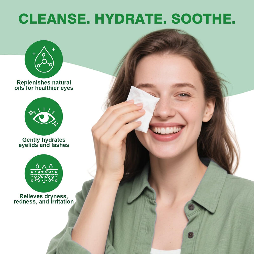 Zeefpod Tea Tree Eyelid Wipes single wipe, convenient for quick refresh.