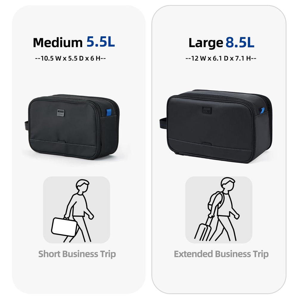 Sturdy double zippers provide easy access to contents in ZEEMO bag.