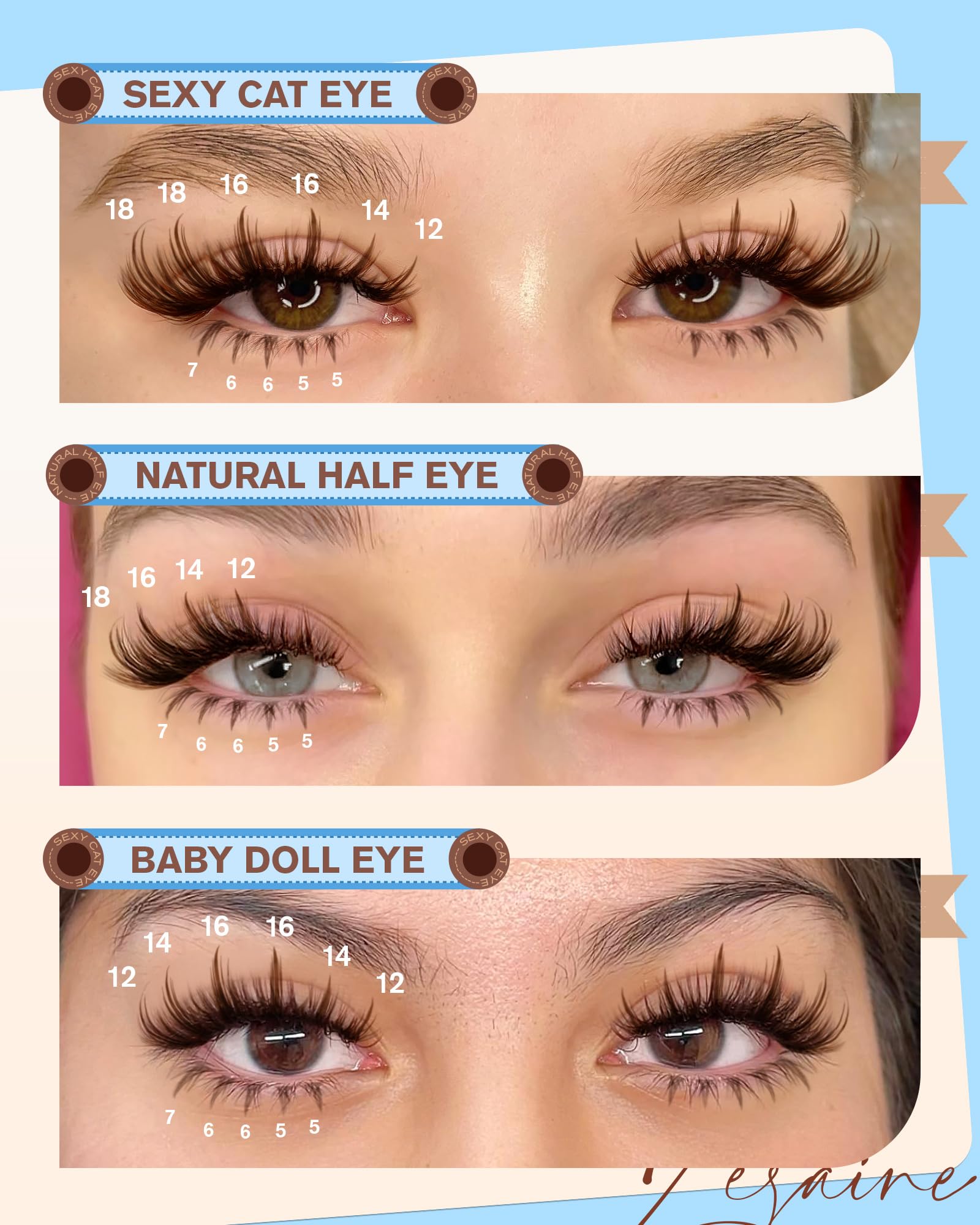 Zegaine 12-18mm length with 5-7mm bottoms enables versatile looks.