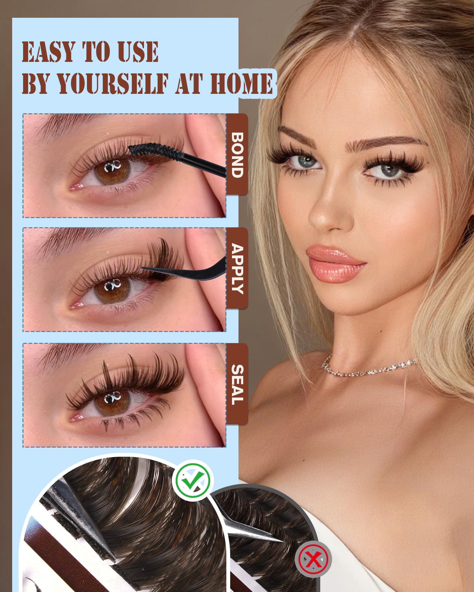 Zegaine ideal for cat-eye, half-eye, or round-eye styles.