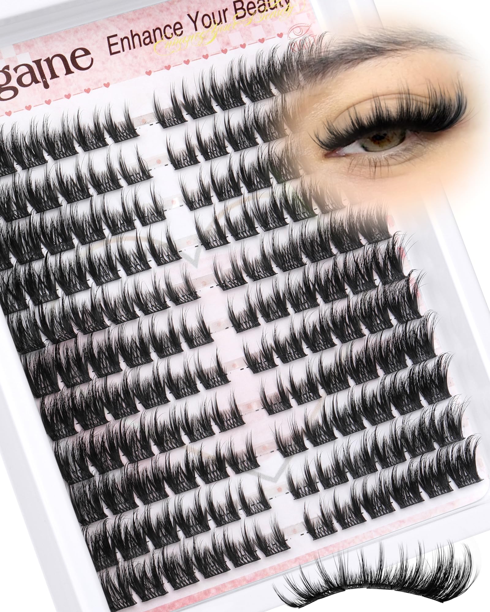 Zegaine cat eye lash clusters left-right design for easy, accurate application.