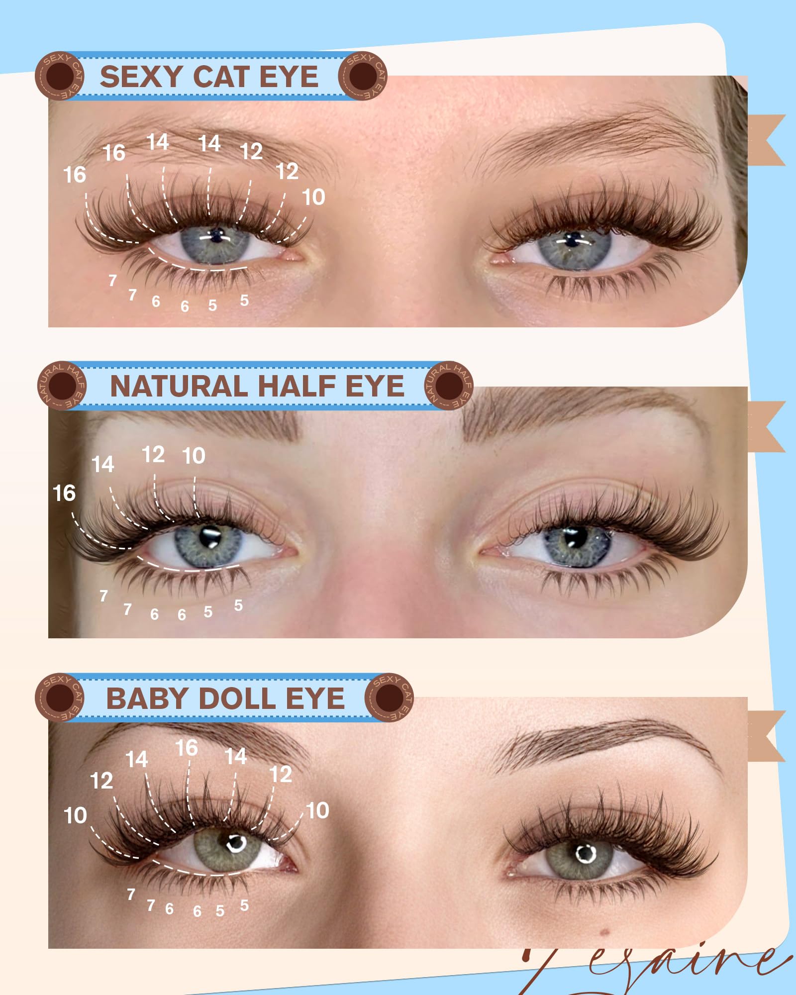 Zegaine D-Curl clusters in 10-16mm for wispy finish