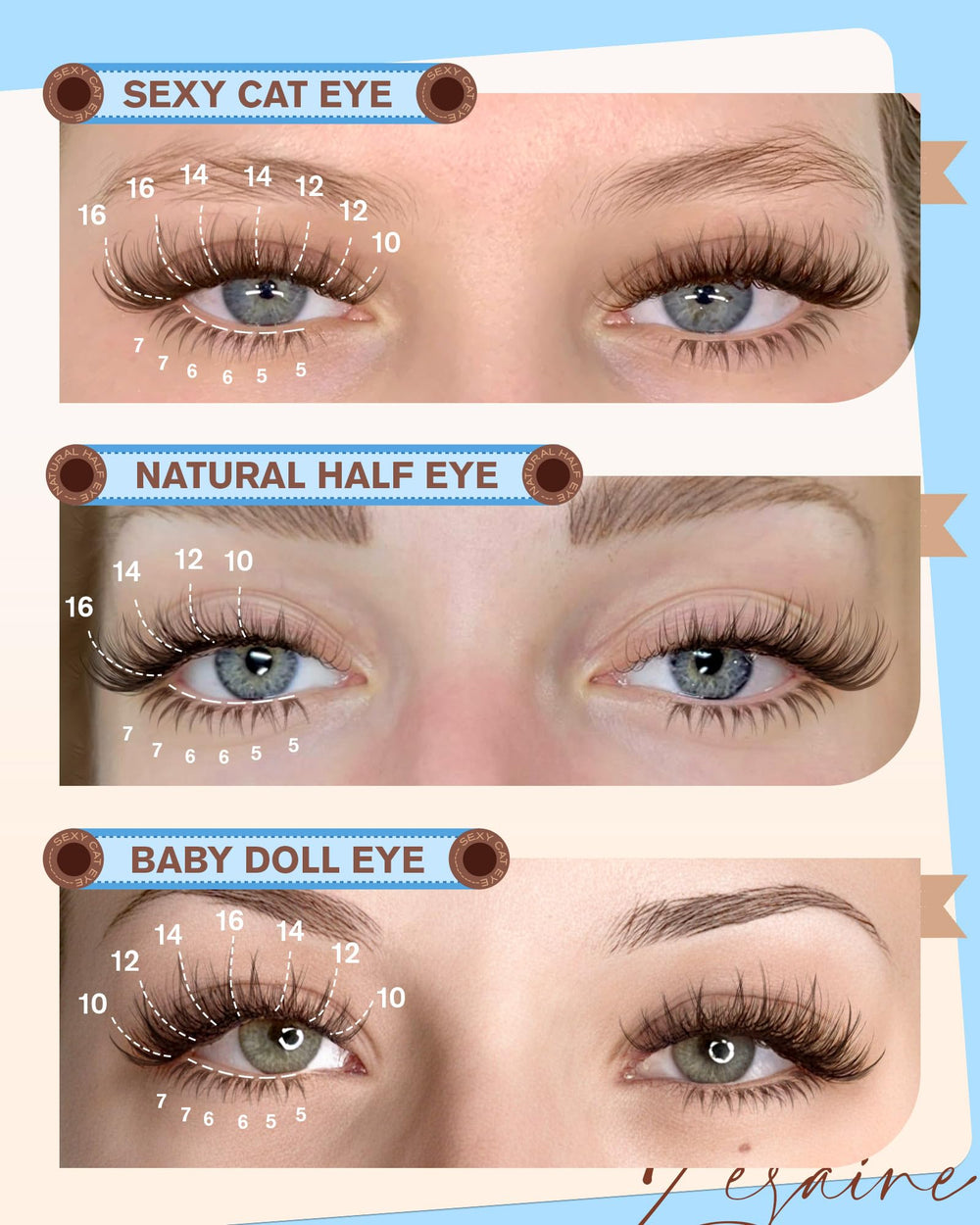 Zegaine D-Curl clusters in 10-16mm for wispy finish