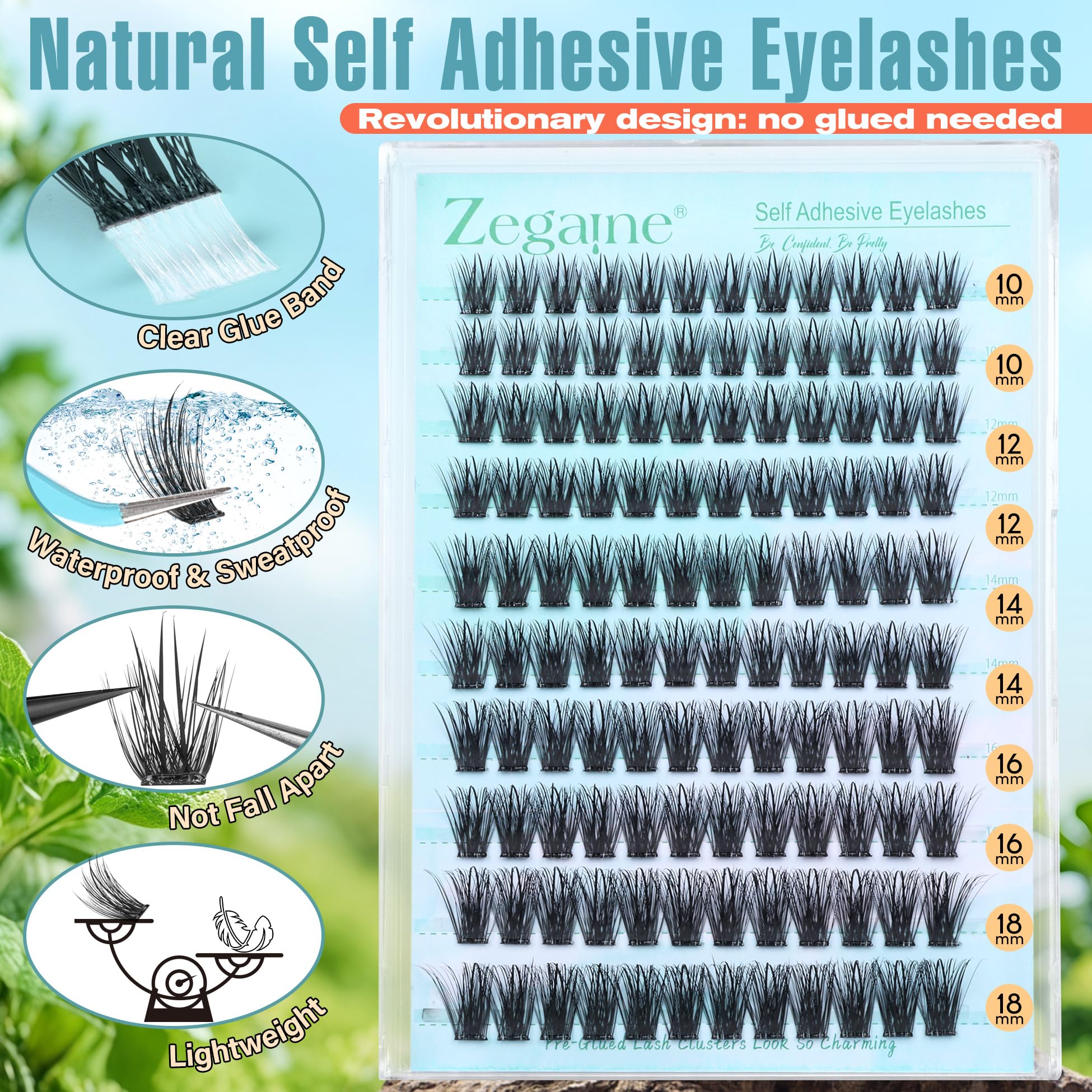 Zegaine D-curly lash clusters shown for a subtle, eye-enhancing lift.