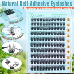 Zegaine D-curly lash clusters shown for a subtle, eye-enhancing lift.