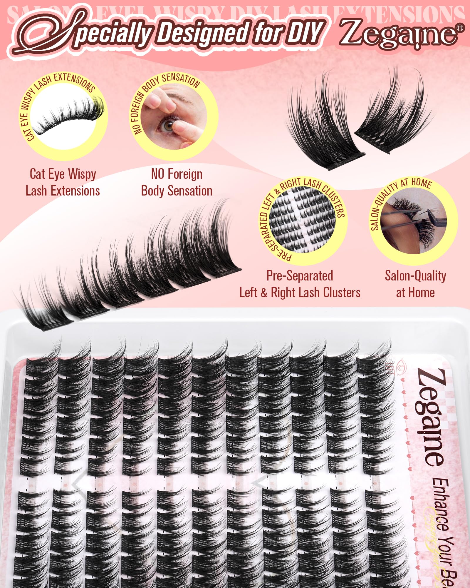 Zegaine extended 18mm cat-eye look remains lightweight and dramatic.
