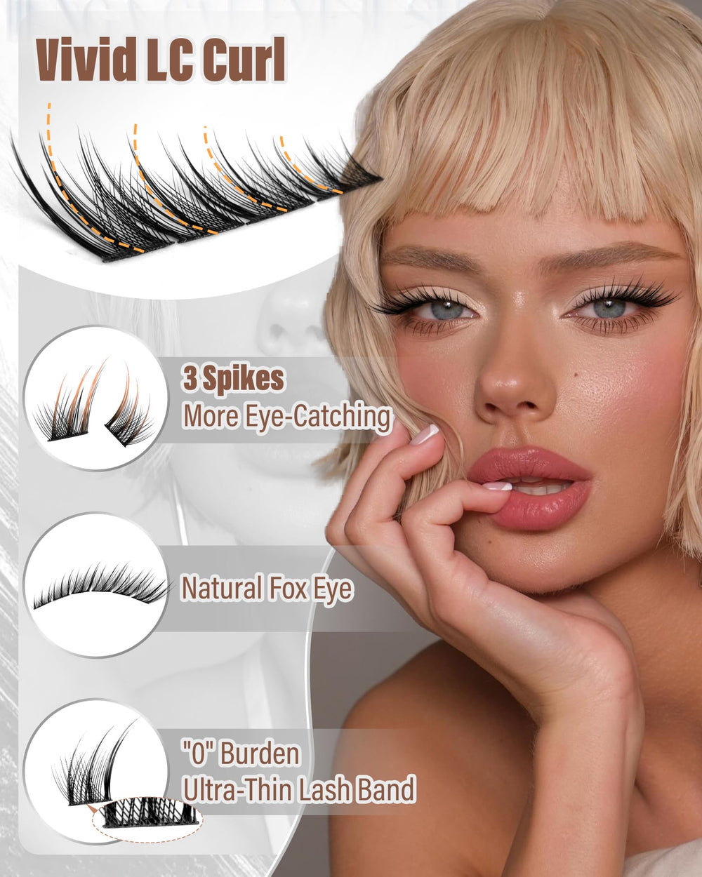 Zegaine fox eye clusters 8mm for everyday subtle enhancement.