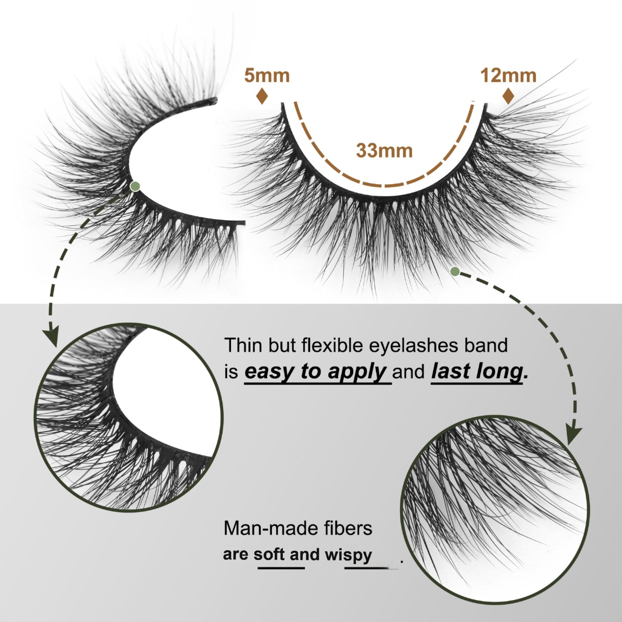 Zegaine handmade wispy lashes add dimension to the eyes.