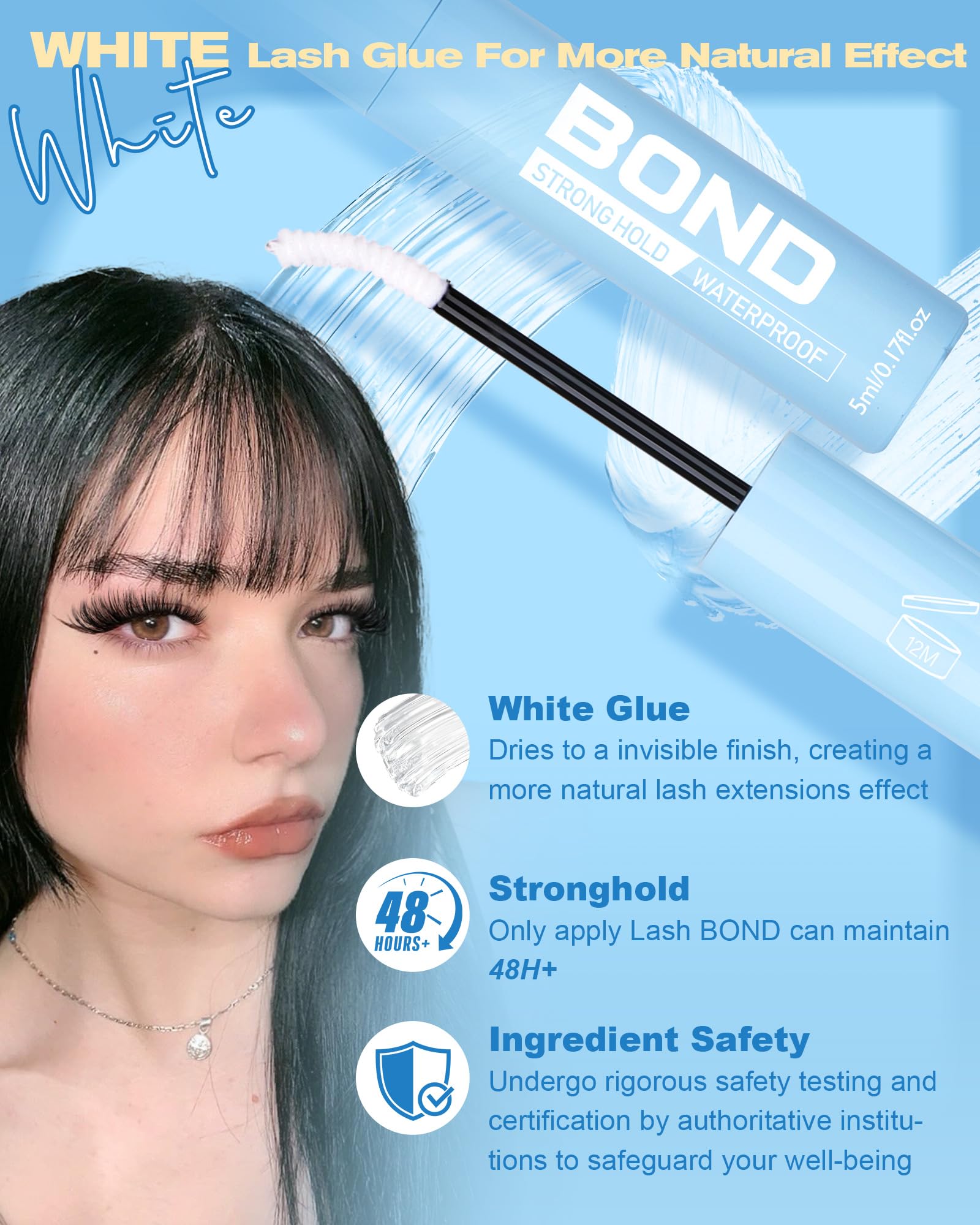Applying Zegaine lash cluster glue for a natural DIY lash look.