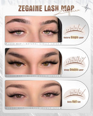 Zegaine lc-curly spikes visual for dimensional drama lashes.