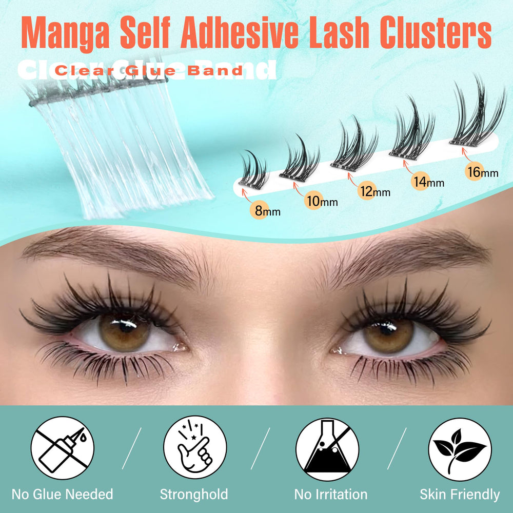 Zegaine Manga clusters with no glue needed for quick application.