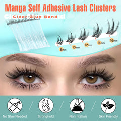 Zegaine Manga clusters with no glue needed for quick application.