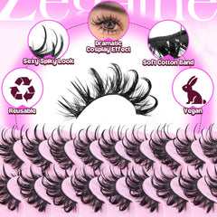 Zegaine Manga Lashes Long Manhua 12-20mm enhances eye shape