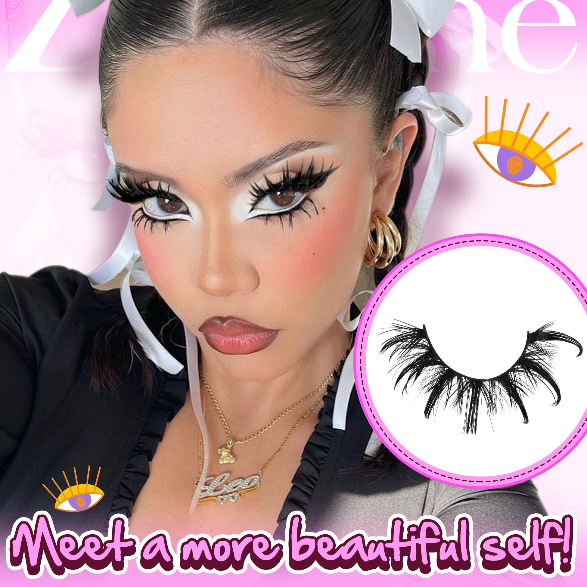Zegaine Manga Lashes Wispy Spiky design for cosplay or stage