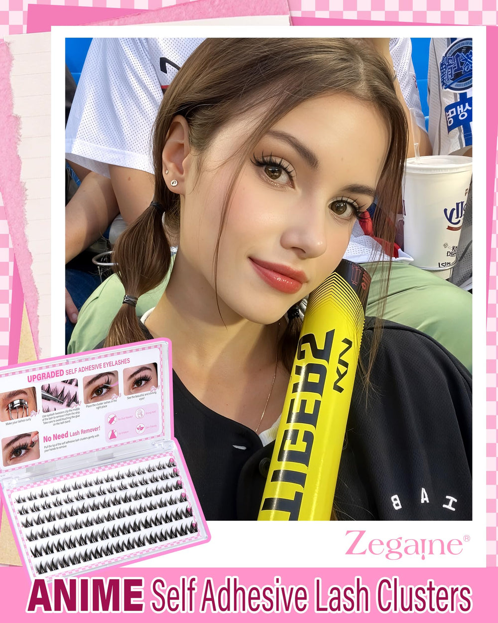 Zegaine Manga self adhesive lash clusters 10mm detail for doll-like eyes