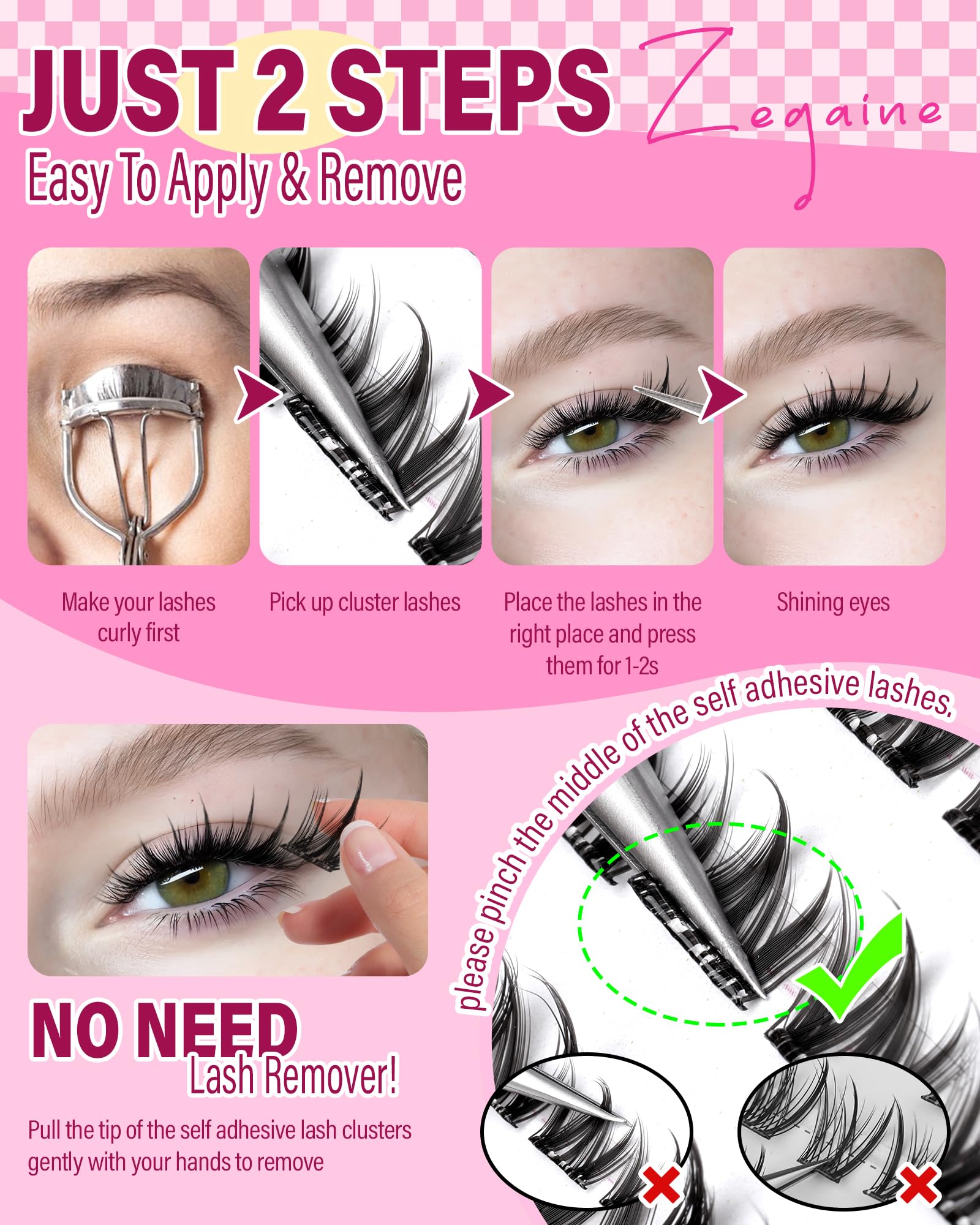 Zegaine Manga self adhesive lash clusters natural-look wearers