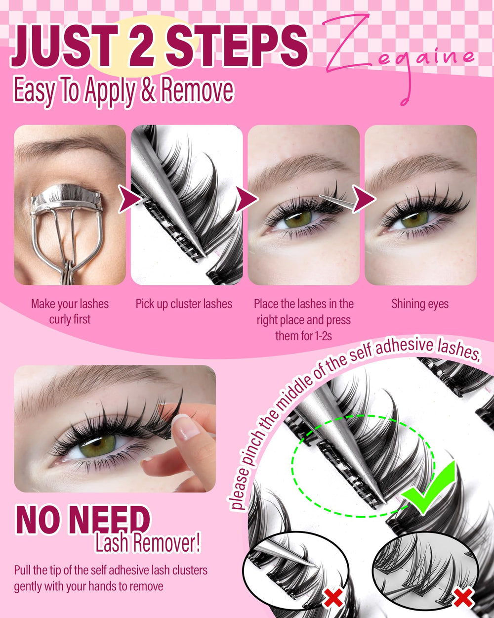 Zegaine Manga self adhesive lash clusters natural-look wearers