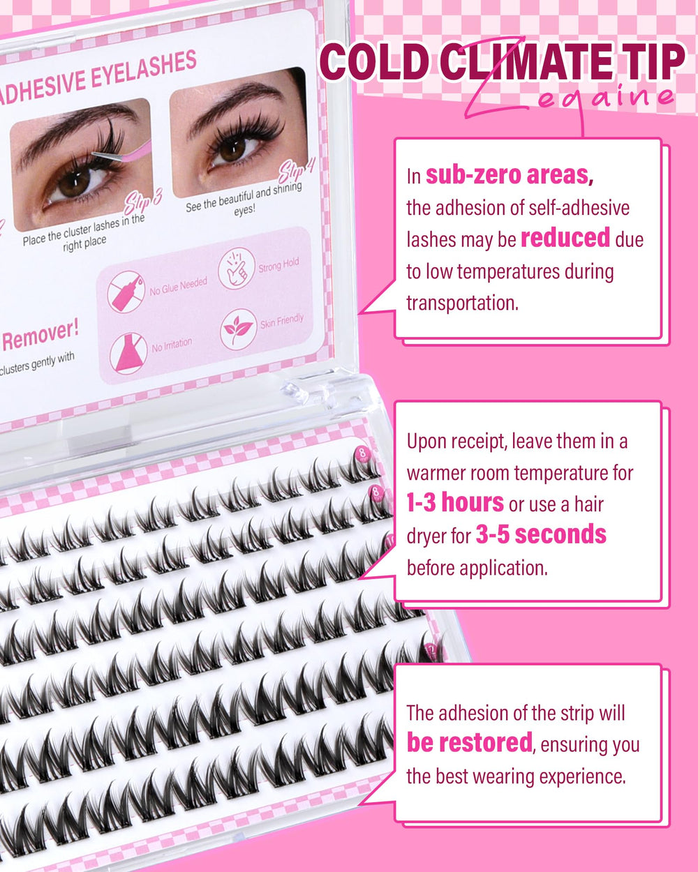Zegaine Manga self adhesive lash clusters waterproof longwear performance
