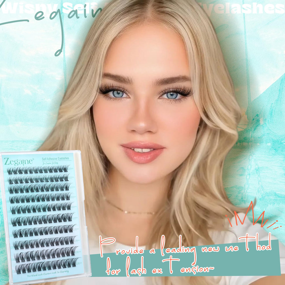 Zegaine self adhesive eyelash clusters 10-16mm length options for versatile looks