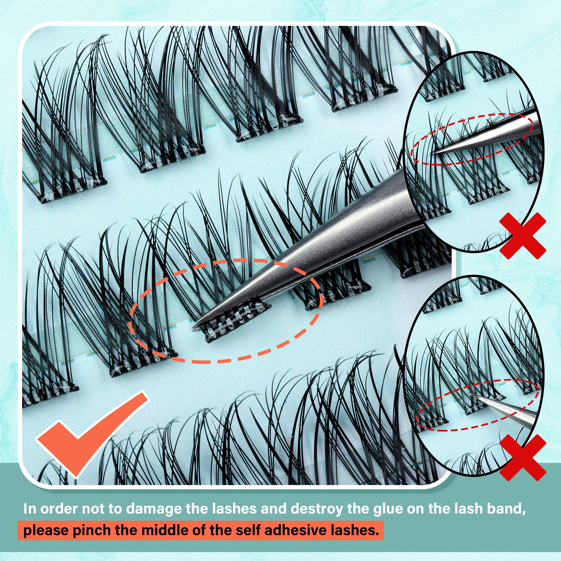 Zegaine self adhesive eyelash clusters cold-weather tip maintains adhesion when traveling