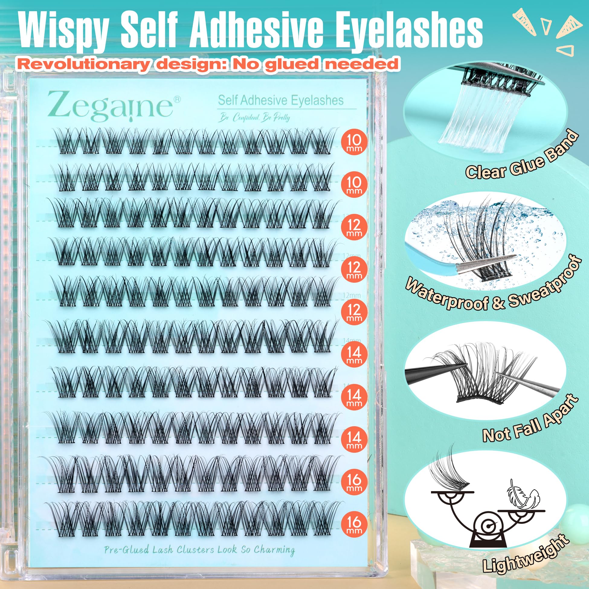 Zegaine self adhesive eyelash clusters natural-look closeup enhances subtle eye definition