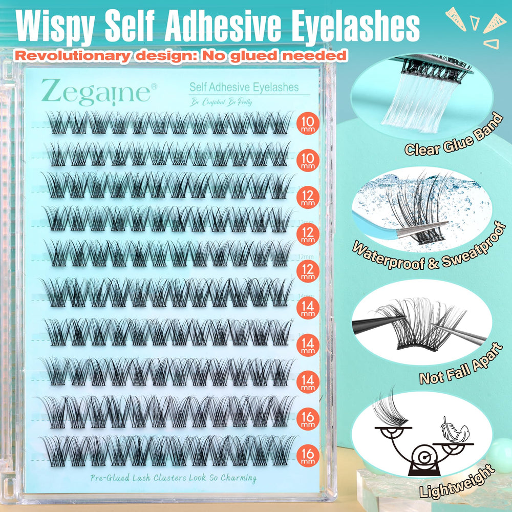 Zegaine self adhesive eyelash clusters natural-look closeup enhances subtle eye definition