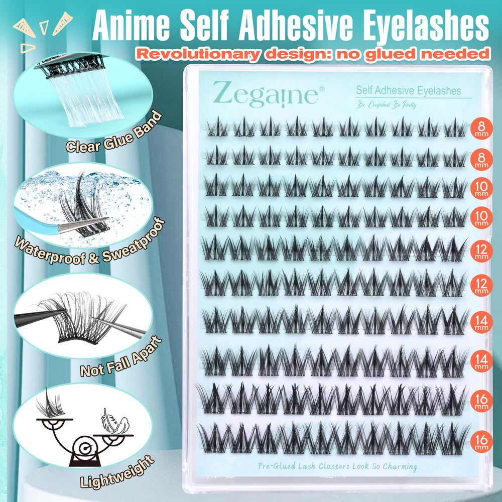 Zegaine manga lash clusters easy application with tweezers.