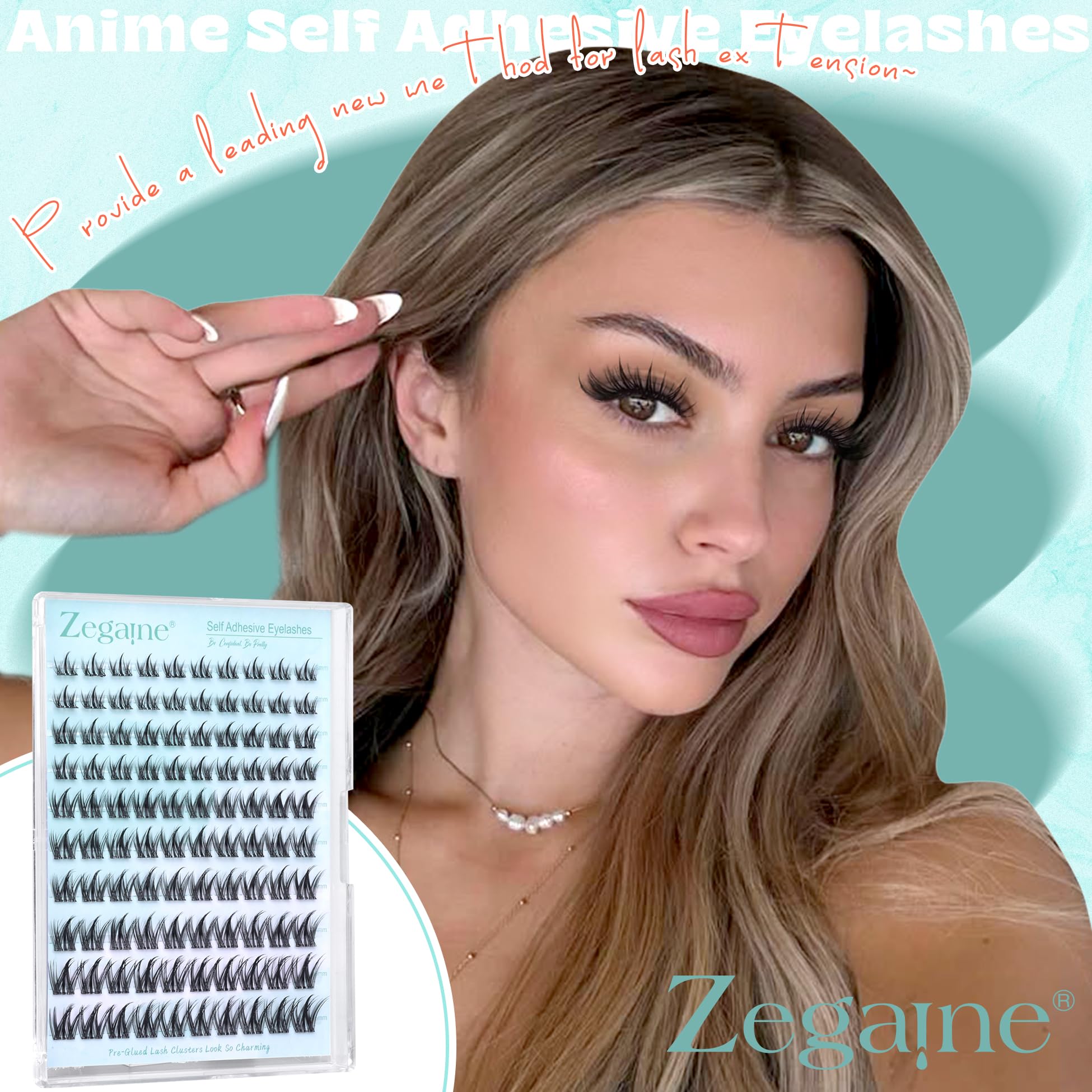 Zegaine self adhesive lashes soft fibers for comfortable wear.