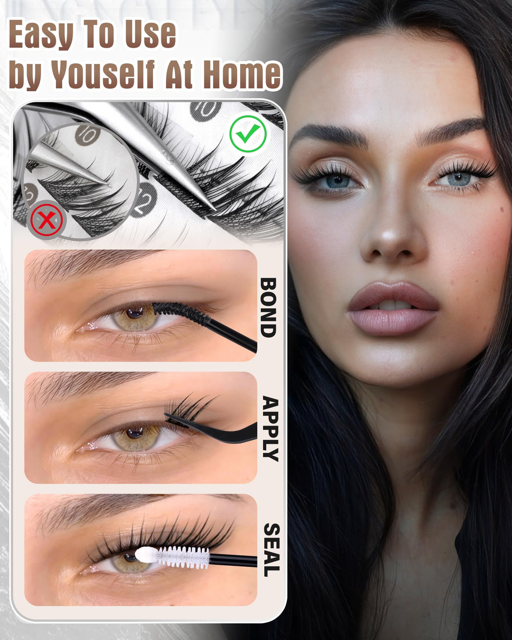 Zegaine soft silk lash fibers for featherlight comfort.