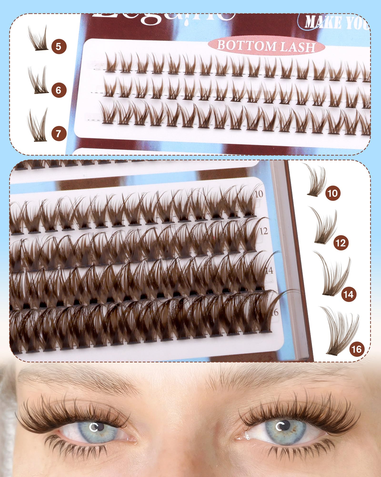 Zegaine upper and lower lash clusters in one box
