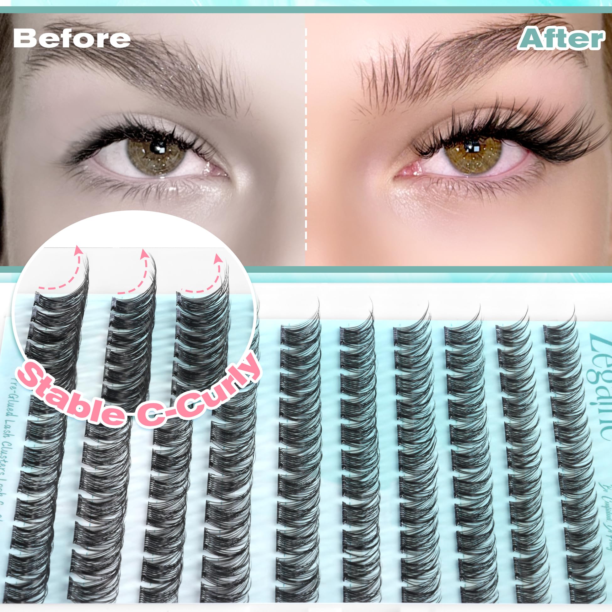 Zegaine wispy self-adhesive lashes cat-eye natural look for daily glamour.