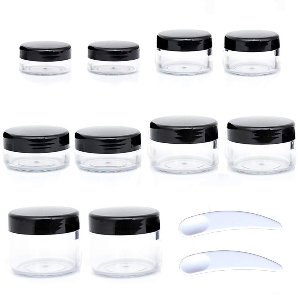 ZEJIA small travel containers with black lids ensure secure, leak-free makeup on the go.