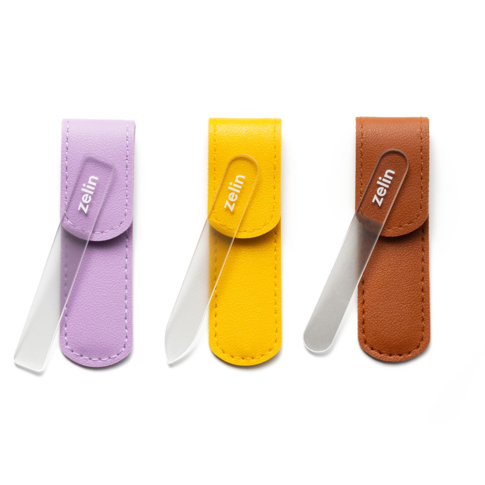 Zelin crystal nail file with square head for precise shaping of natural nails.