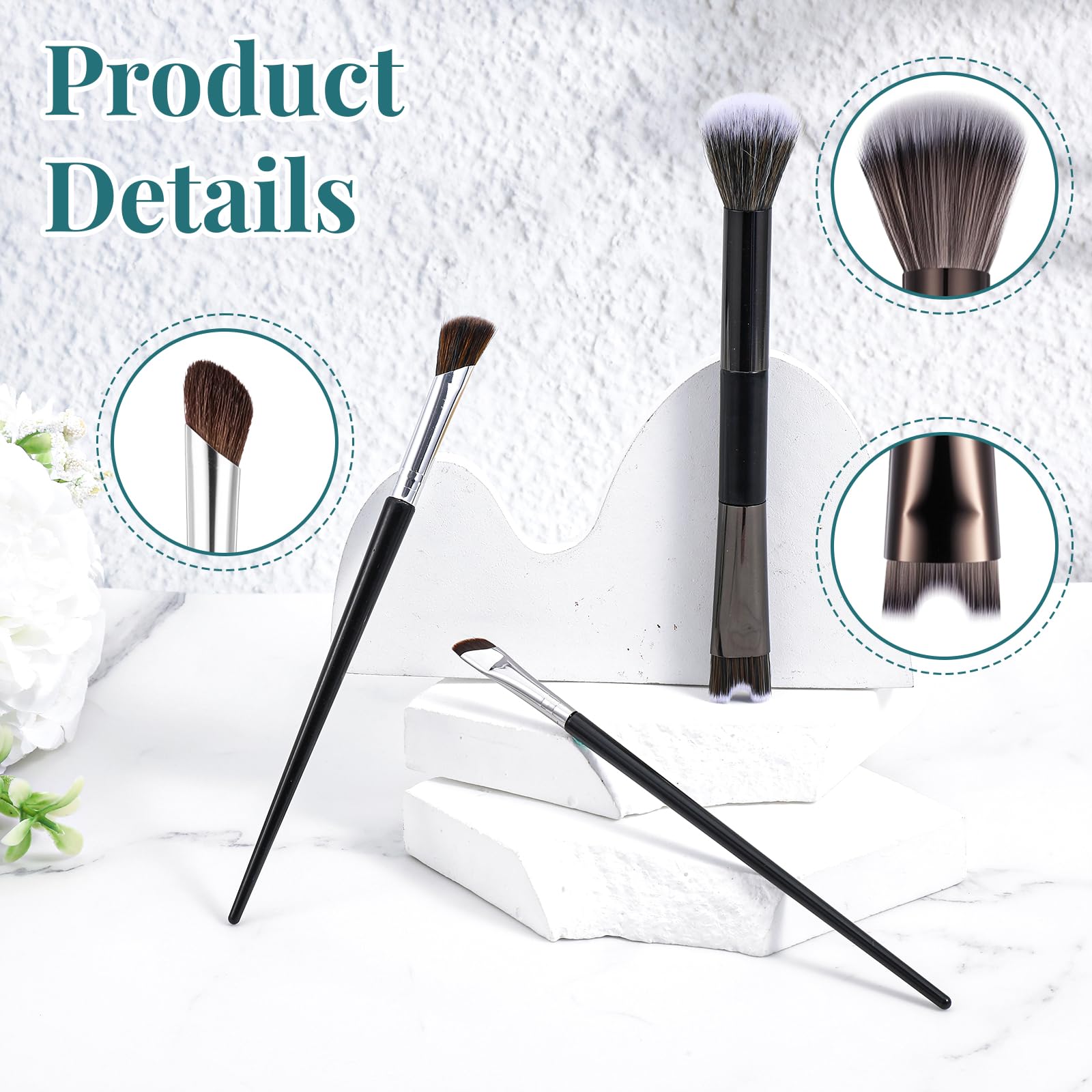 Zelphvt angled blush brush for sculpting cheek contours and blending.
