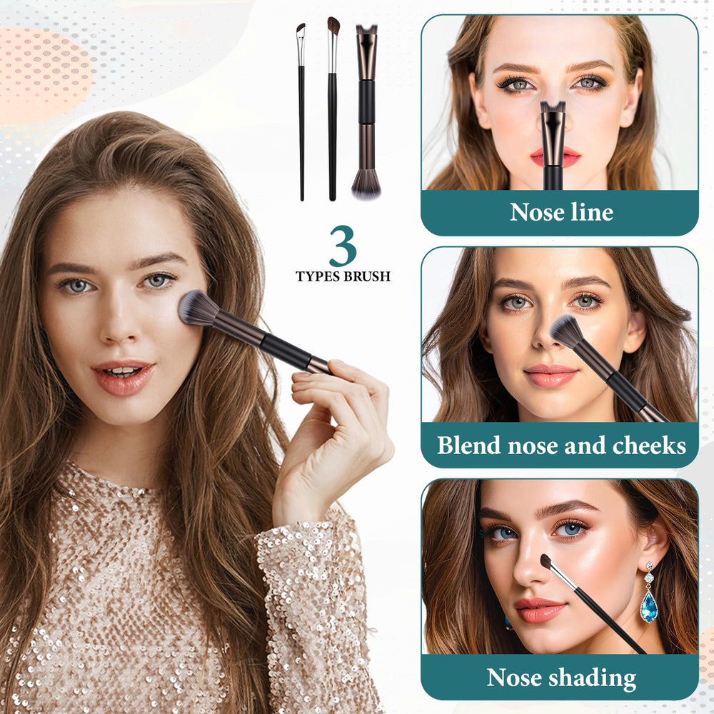 Zelphvt portable three-piece set fits easily in a makeup bag.
