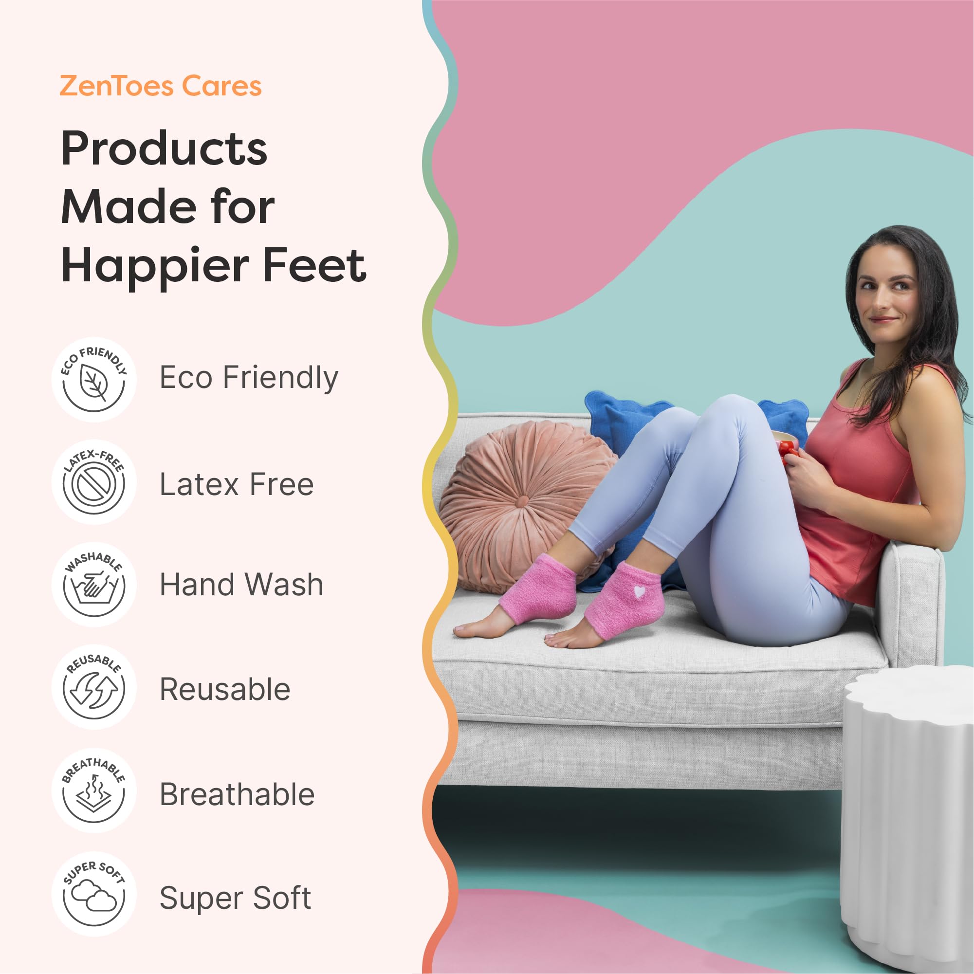 ZenToes talla regular se adapta a pie promedio para uso cómodo.