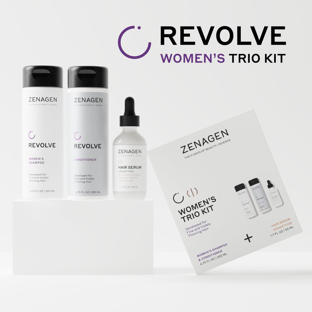 Zenagen Revolve Densifying Serum bottle supports texture and fullness