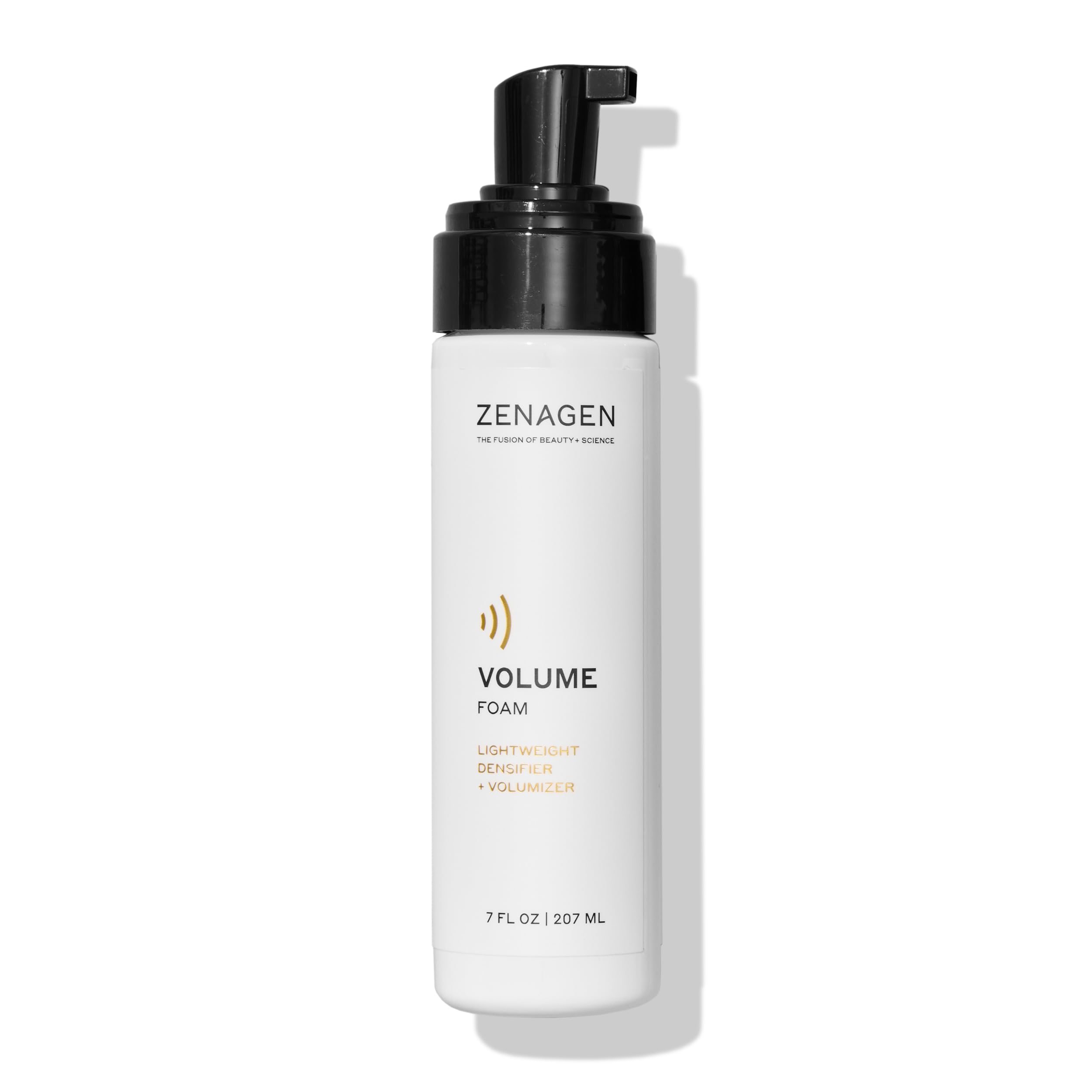 Zenagen Volume Foam bottle front showing lightweight volumizing potential.