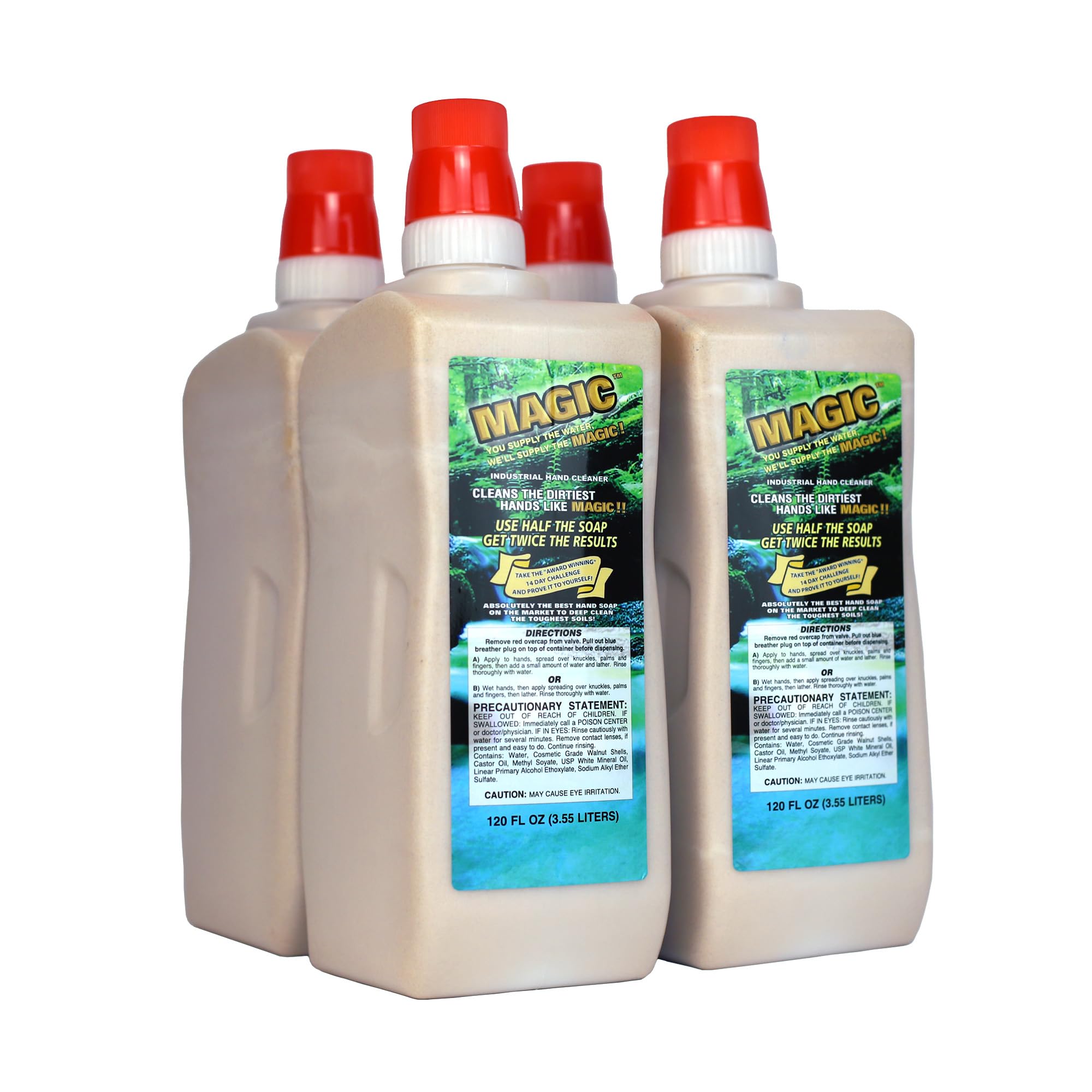 Zenex Magic Hand Soap dispensing in a workshop for quick cleaning.