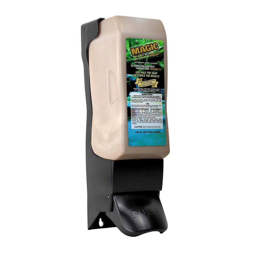 Zenex Magic Hand Soap grease-stain removal closeup with residue-free rinse.