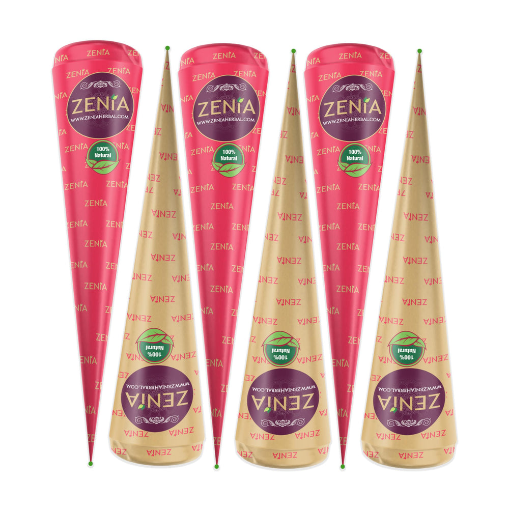 Zenia henna cone detail showing smooth paste texture for even application.